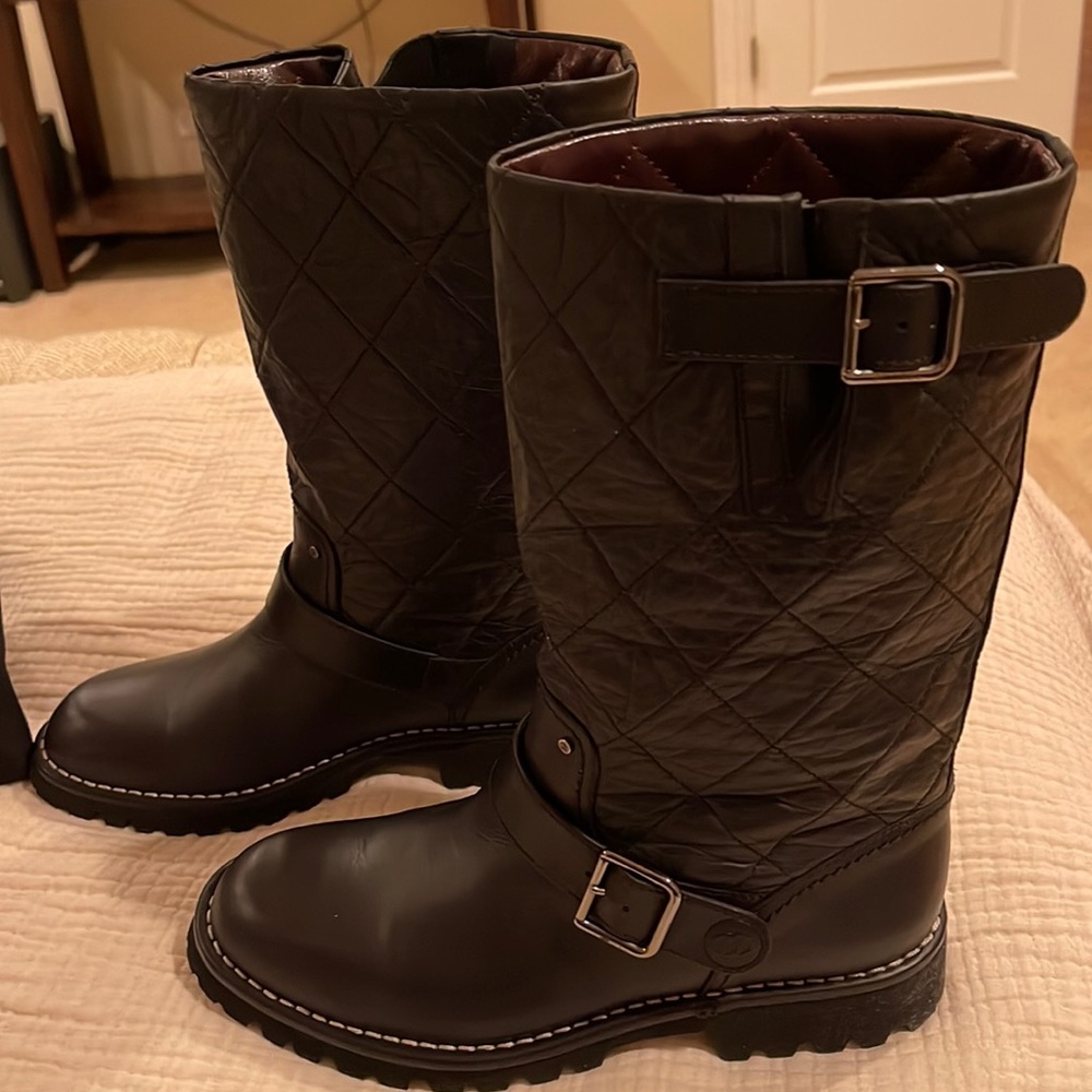 Chanel soft leather never worn Moto boot.